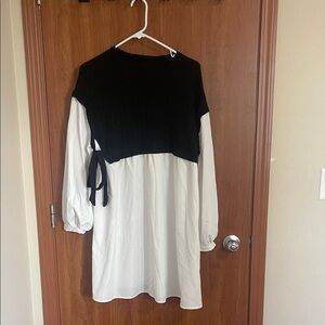 SHEIN Black and White Midi Dress